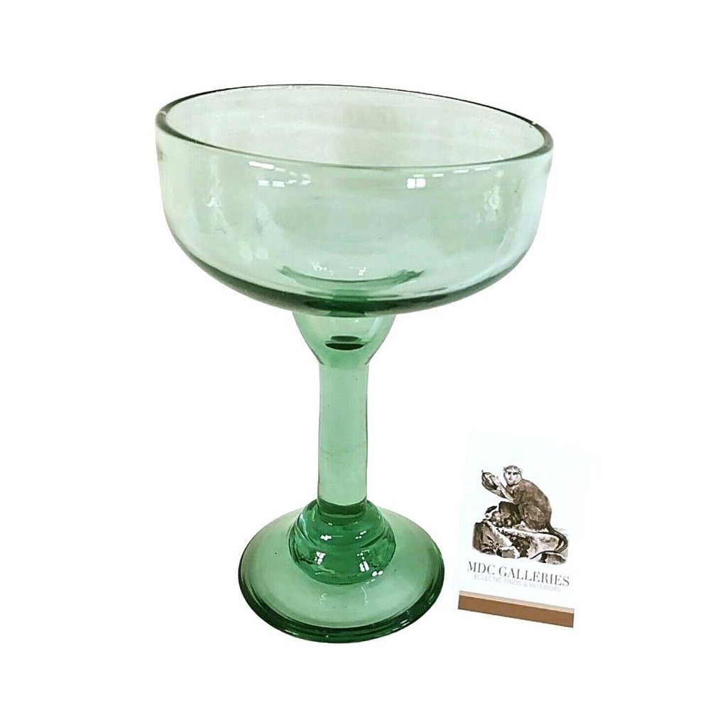 Compote Fruit Bowl Table Centerpiece Glass Tall Stem Handblown Pontil Mark